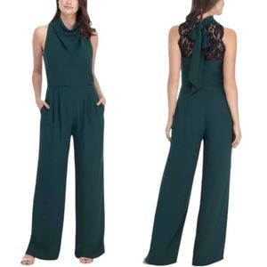 GAL MEETS GLAM Alina Lace Back Jumpsuit. Size 12